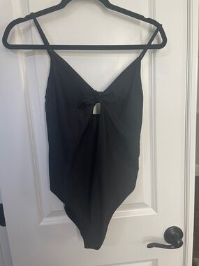 J Crew Black One-Piece Swimsuit with Front Tie